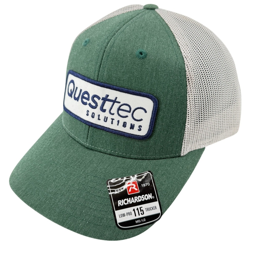 Richardson Questtec Solutions Patch Trucker Hat Mens MD/LG Green